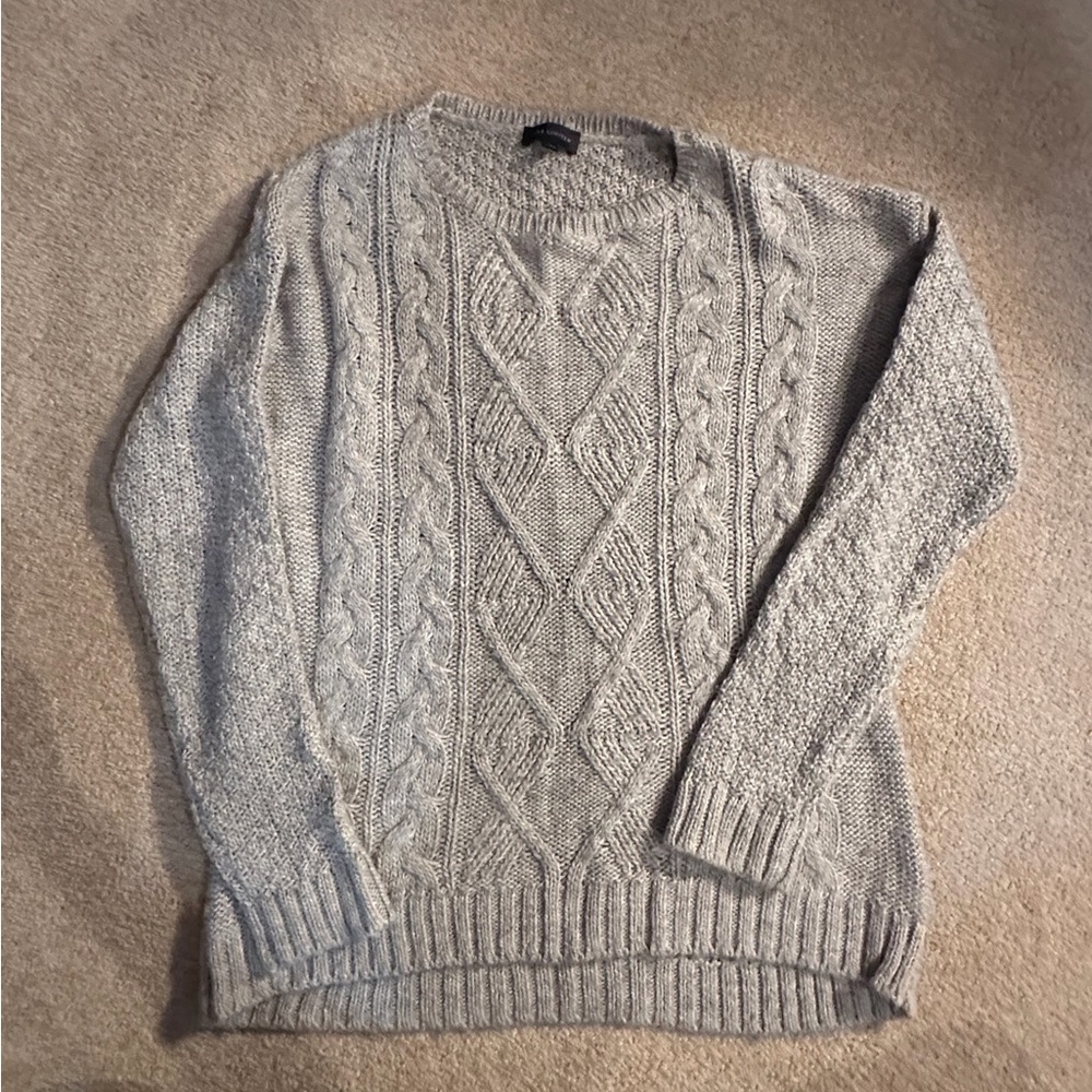 The Limited Gray Cable Knit Sweater